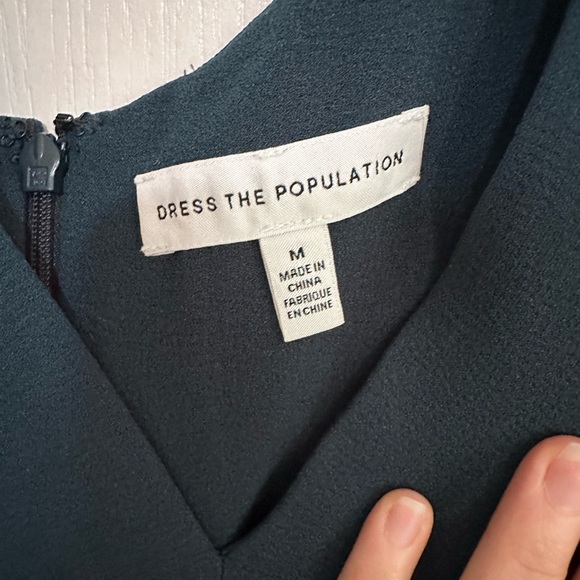 Dress the Population Iris Slit Crepe Gown in New Pine, medium - Picture 9 of 11